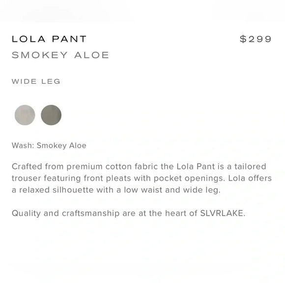 NWOT SLVRLAKE Lola Chino Pants Smokey Aloe Women’s Size 26 - Picture 3 of 9